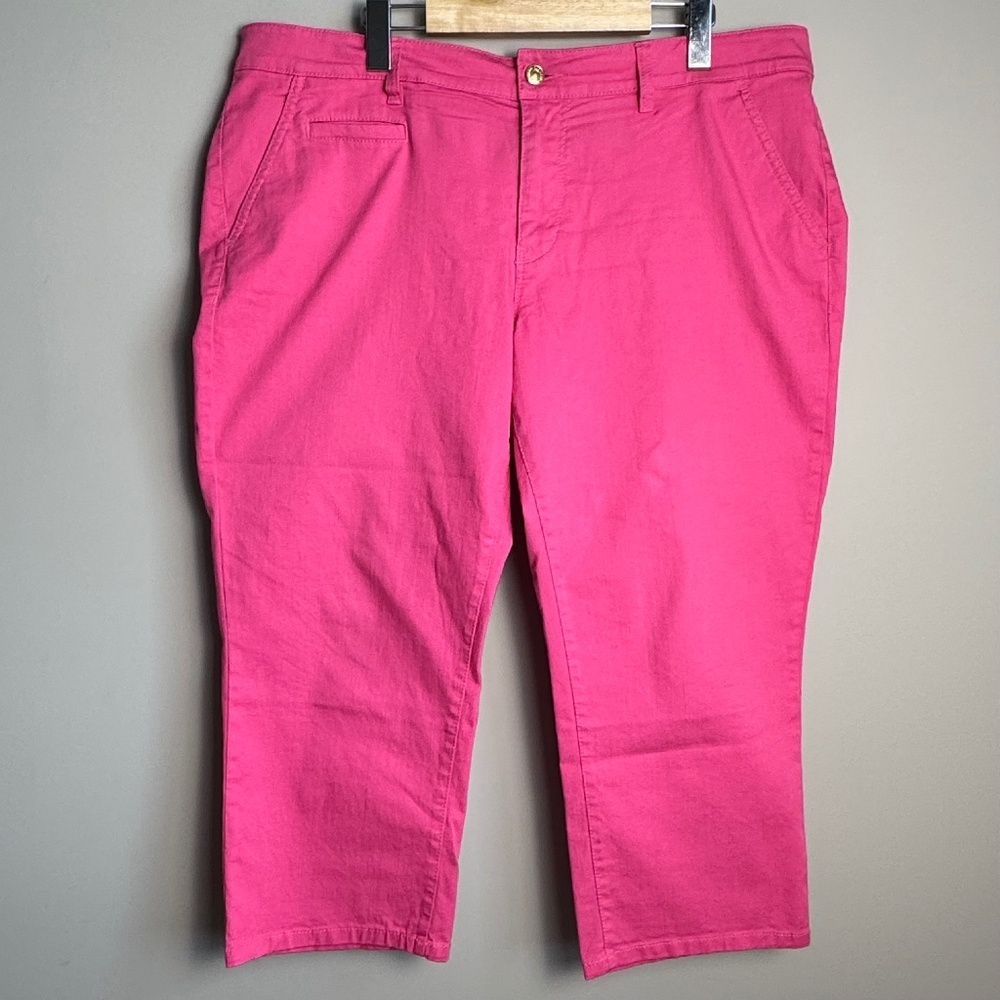 Old Navy Dyed Denim Women's Capri Jeans Pink Size 16 Preppy Y2K Style Festival
